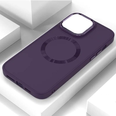 TPU чохол Bonbon Metal Style with MagSafe для Apple iPhone 11 (6.1") Фіолетовий / Dark Purple