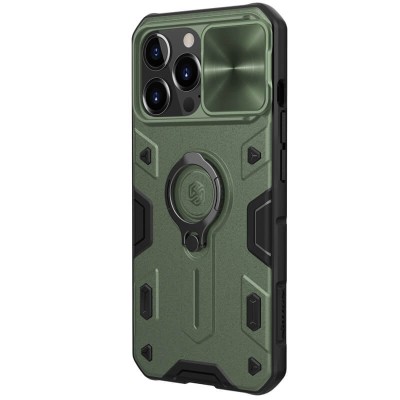 TPU+PC чохол Nillkin CamShield Armor no logo (шторка на камеру) для Apple iPhone 13 Pro (6.1") Зелений TPU+PC чохол Nillkin CamShield Armor no logo (шторка на камеру) для Apple iPhone 13 Pro (6.1") Зелений