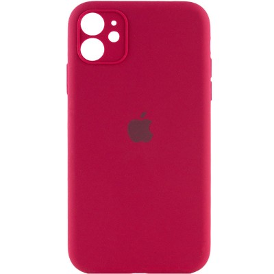 Чохол Silicone Case Full Camera Protective (AA) для Apple iPhone 12 (6.1") Червоний / Rose Red Чохол Silicone Case Full Camera Protective (AA) для Apple iPhone 12 (6.1") Червоний / Rose Red