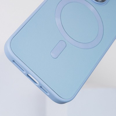 Шкіряний чохол Bonbon Leather Metal Style with MagSafe для Apple iPhone 12 Pro / 12 (6.1") Блакитний / Mist blue Шкіряний чохол Bonbon Leather Metal Style with MagSafe для Apple iPhone 12 Pro / 12 (6.1") Блакитний / Mist blue