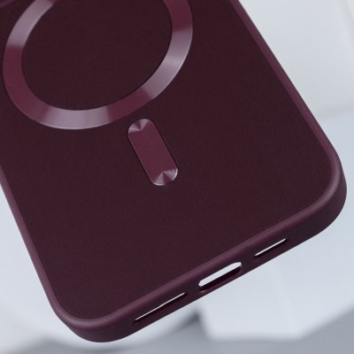 Шкіряний чохол Bonbon Leather Metal Style with MagSafe для Apple iPhone 12 Pro / 12 (6.1") Бордовий / Plum Шкіряний чохол Bonbon Leather Metal Style with MagSafe для Apple iPhone 12 Pro / 12 (6.1") Бордовий / Plum