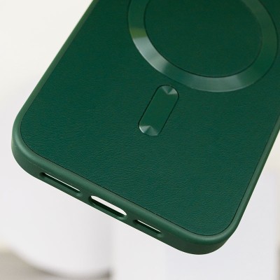 Шкіряний чохол Bonbon Leather Metal Style with MagSafe для Apple iPhone 12 Pro / 12 (6.1") Зелений / Pine green Шкіряний чохол Bonbon Leather Metal Style with MagSafe для Apple iPhone 12 Pro / 12 (6.1") Зелений / Pine green