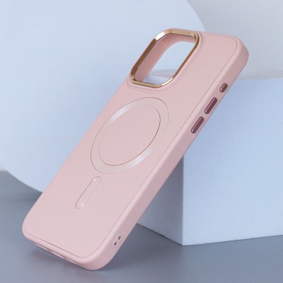 Шкіряний чохол Bonbon Leather Metal Style with MagSafe для Apple iPhone 12 Pro / 12 (6.1") Рожевий / Light pink Шкіряний чохол Bonbon Leather Metal Style with MagSafe для Apple iPhone 12 Pro / 12 (6.1") Рожевий / Light pink