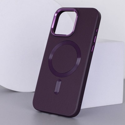 Шкіряний чохол Bonbon Leather Metal Style with MagSafe для Apple iPhone 12 Pro / 12 (6.1") Фіолетовий / Dark Purple Шкіряний чохол Bonbon Leather Metal Style with MagSafe для Apple iPhone 12 Pro / 12 (6.1") Фіолетовий / Dark Purple