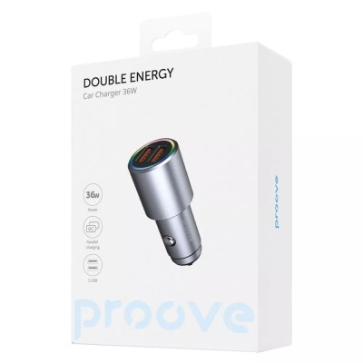 АЗП Proove Double Energy 36W (2 USB) (ACDE36200004) Metal Gray