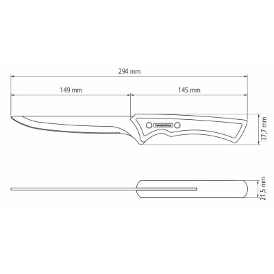 Ніж TRAMONTINA Churrasco Black обробний 152 мм (22840/106) Ніж TRAMONTINA Churrasco Black обробний 152 мм (22840/106)