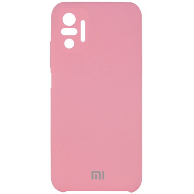 Чохол Silicone Cover Full Camera (AAA) для Xiaomi Redmi Note 10 Pro / 10 Pro Max Рожевий / Light pink