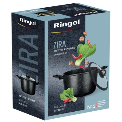 Каструля RINGEL Zira з кришкою висока 20 см (3.5л) (RG-21006-20h) Каструля RINGEL Zira з кришкою висока 20 см (3.5л) (RG-21006-20h)