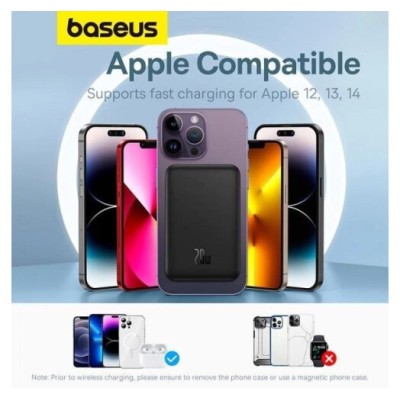 Зовнішній MagSafe Акумулятор Baseus 5000mAh 20W Mini (P10022107113-00) Black Зовнішній MagSafe Акумулятор Baseus 5000mAh 20W Mini (P10022107113-00) Black