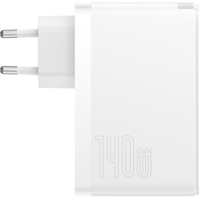 Зарядний Пристрій Baseus GaN5 Pro 140W 2 x Type-C + USB + Кабель Type-C - Type-C (CCGP100202) white