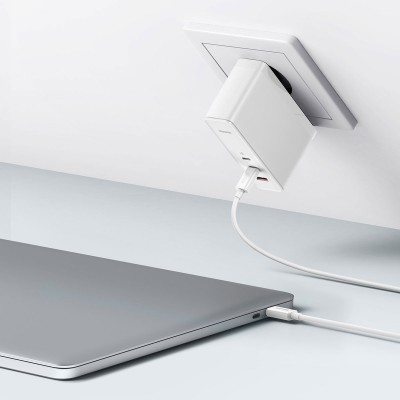 Зарядний Пристрій Baseus GaN5 Pro 140W 2 x Type-C + USB + Кабель Type-C - Type-C (CCGP100202) white