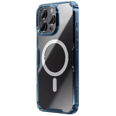 TPU чохол Nillkin Nature Pro Magnetic для Apple iPhone 16 Pro (6.3") Синій (прозорий) TPU чохол Nillkin Nature Pro Magnetic для Apple iPhone 16 Pro (6.3") Синій (прозорий)