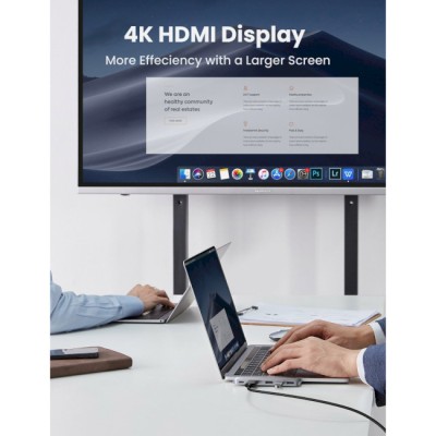 USB-хаб UGREEN CM251 5-in-2 Dual USB Type-C To 3x USB 3.0 + HDMI + USB Type-C Multifunction Adapter Space Gray (60559) USB-хаб UGREEN CM251 5-in-2 Dual USB Type-C To 3x USB 3.0 + HDMI + USB Type-C Multifunction Adapter Space Gray (60559)