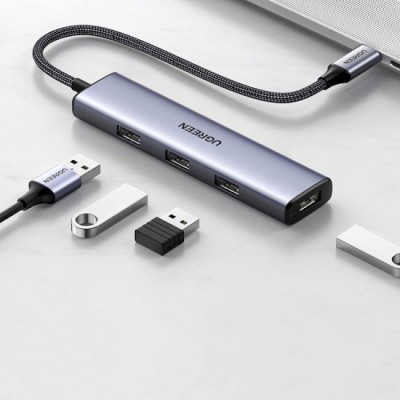 USB-хаб UGREEN CM473 4-in-1 USB Type-C To 4xUSB 3.0 HUB Space Gray (20841) USB-хаб UGREEN CM473 4-in-1 USB Type-C To 4xUSB 3.0 HUB Space Gray (20841)