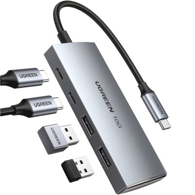 USB-хаб UGREEN CM480 USB-C To 2×USB 3.2+2×USB-C Adapter 10G Space Gray (30758) USB-хаб UGREEN CM480 USB-C To 2×USB 3.2+2×USB-C Adapter 10G Space Gray (30758)