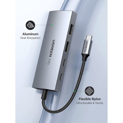 USB-хаб UGREEN CM480 USB-C To 2×USB 3.2+2×USB-C Adapter 10G Space Gray (30758) USB-хаб UGREEN CM480 USB-C To 2×USB 3.2+2×USB-C Adapter 10G Space Gray (30758)