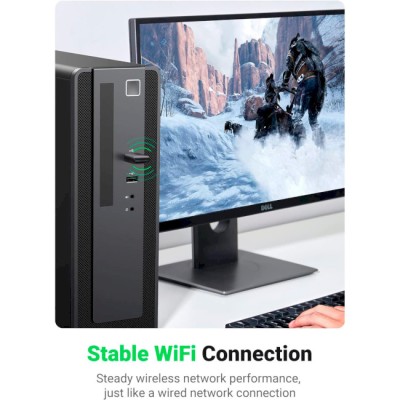 WiFi-адаптер UGREEN CM448 AC650 11ac Dual-Band Wireless USB Adapter Black (20204) WiFi-адаптер UGREEN CM448 AC650 11ac Dual-Band Wireless USB Adapter Black (20204)
