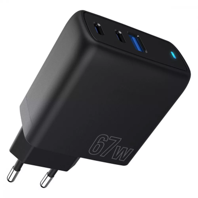 Зарядний Пристрій Proove Shot GaN 67W (2Type-C + USB) (WCSG67120001) Black
