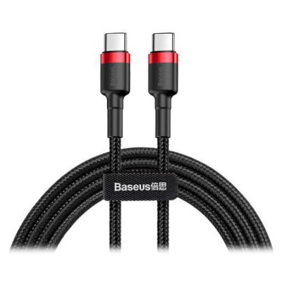 Кабель Baseus Cafule Type-C/Type-C (CATKLF-H91) Black/Red 2m Кабель Baseus Cafule Type-C/Type-C (CATKLF-H91) Black/Red 2m