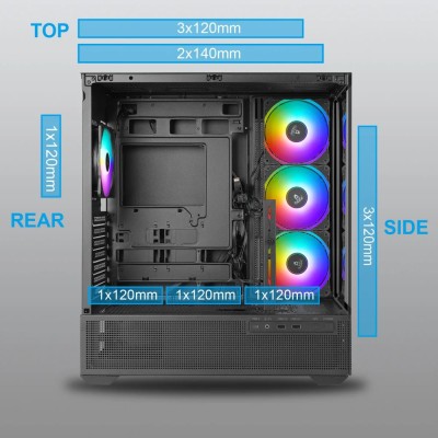 Корпус ATX W/O PSU TIARA 501B CSAZ-501B AZZA