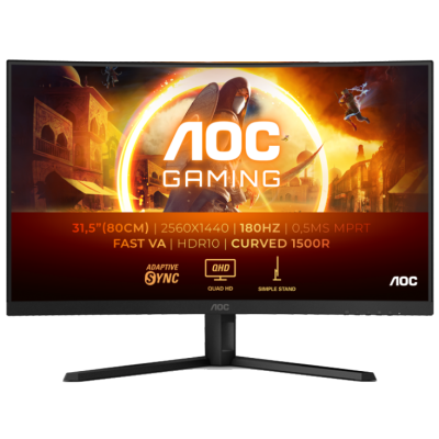 Монiтор TFT AOC 31.5” CQ32G4VE VA QHD Curved 180Hz 2*HDMI DP Black Монiтор TFT AOC 31.5” CQ32G4VE VA QHD Curved 180Hz 2*HDMI DP Black