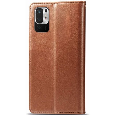 Шкіряний чохол книжка GETMAN Gallant (PU) для Xiaomi Redmi Note 10 5G / Poco M3 Pro Коричневий Шкіряний чохол книжка GETMAN Gallant (PU) для Xiaomi Redmi Note 10 5G / Poco M3 Pro Коричневий