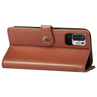 Шкіряний чохол книжка GETMAN Gallant (PU) для Xiaomi Redmi Note 10 5G / Poco M3 Pro Коричневий Шкіряний чохол книжка GETMAN Gallant (PU) для Xiaomi Redmi Note 10 5G / Poco M3 Pro Коричневий
