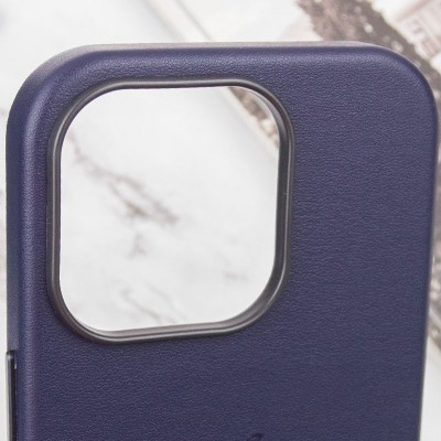 Шкіряний чохол Leather Case (AAA) with MagSafe and Animation для Apple iPhone 14 Pro Max (6.7") Ink Шкіряний чохол Leather Case (AAA) with MagSafe and Animation для Apple iPhone 14 Pro Max (6.7") Ink