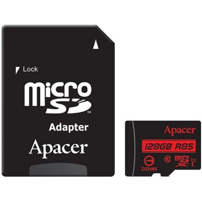 Картка пам'ятi APACER microSDXC 128GB UHS-I U1+adapter (R85MB/s) Картка пам'ятi APACER microSDXC 128GB UHS-I U1+adapter (R85MB/s)