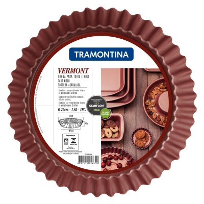 Форма TRAMONTINA VERMONT мет.форма кругла 26см хвил.борт (27806/004) Форма TRAMONTINA VERMONT мет.форма кругла 26см хвил.борт (27806/004)