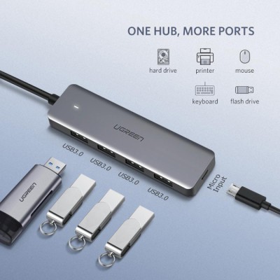 USB-хаб UGREEN CM219 4-Port USB3.0 Hub With USB-C Power Supply (50985) USB-хаб UGREEN CM219 4-Port USB3.0 Hub With USB-C Power Supply (50985)