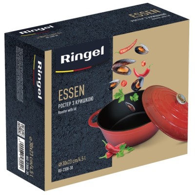 Гусятница RINGEL Essen Ростер 30*23*11 см (4.5л) з кришкою (RG-2308-30) Гусятница RINGEL Essen Ростер 30*23*11 см (4.5л) з кришкою (RG-2308-30)