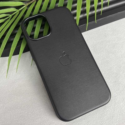 Шкіряний чохол Leather Case (AAA) with MagSafe and Animation для Apple iPhone 16 Pro Max (6.9") Black Шкіряний чохол Leather Case (AAA) with MagSafe and Animation для Apple iPhone 16 Pro Max (6.9") Black