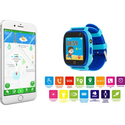 Дитячий смарт-годинник AmiGo GO001 iP67 Blue Дитячий смарт-годинник AmiGo GO001 iP67 Blue