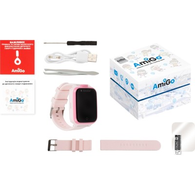 Дитячий смарт-годинник с видеозвонком AmiGo GO006 GPS 4G WIFI Pink Дитячий смарт-годинник с видеозвонком AmiGo GO006 GPS 4G WIFI Pink