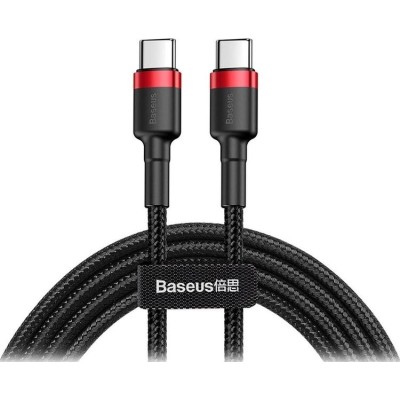 Кабель Baseus Cafule Type-C/Type-C (CATKLF-H91) Black/Red 2m Кабель Baseus Cafule Type-C/Type-C (CATKLF-H91) Black/Red 2m