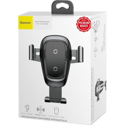 Зарядное устройство Baseus Metal Wireless Charger Gravity Car MountTarnish (WXYL-B0A)