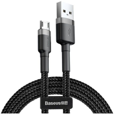 Кабель Baseus USB to Micro 2.1A 1.5m (CAMKLF-AG1) сіро-чорний