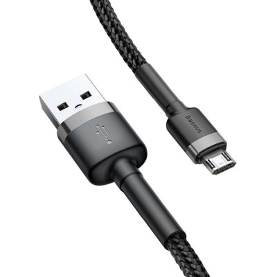Кабель Baseus USB to Micro 2.1A 1.5m (CAMKLF-AG1) сіро-чорний