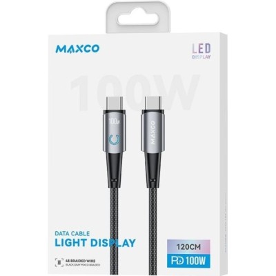 Кабель MAXCO Type-C/Type-C 100W 1,2m (MS07CC) чорн. Кабель MAXCO Type-C/Type-C 100W 1,2m (MS07CC) чорн.