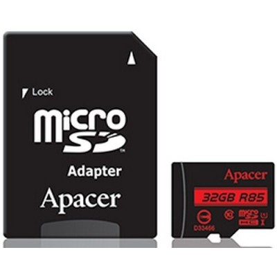 Карта пам'яті Apacer microSDHC UHS-I 85R 32GB сlass10 + SD adapter (AP32GMCSH10U5-R) Карта пам'яті Apacer microSDHC UHS-I 85R 32GB сlass10 + SD adapter (AP32GMCSH10U5-R)