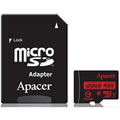 Карта пам'яті Apacer microSDXC UHS-I 85R 128GB сlass10 + SD adapter (AP128GMCSX10U5-R) Карта пам'яті Apacer microSDXC UHS-I 85R 128GB сlass10 + SD adapter (AP128GMCSX10U5-R)