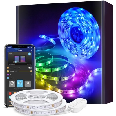 Стрічка світлодіодна розумна Govee H6110 RGB Smart Wi-Fi + Bluetooth LED Strip Lights 10м Білий