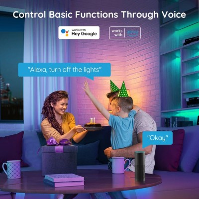 Стрічка світлодіодна розумна Govee H6110 RGB Smart Wi-Fi + Bluetooth LED Strip Lights 10м Білий