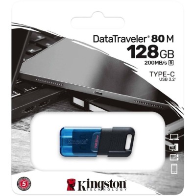 Флеш-пам'ять USB Kingston DT 80 M 128GB USB-C 3.2 Gen 1 (DT80M/128GB)