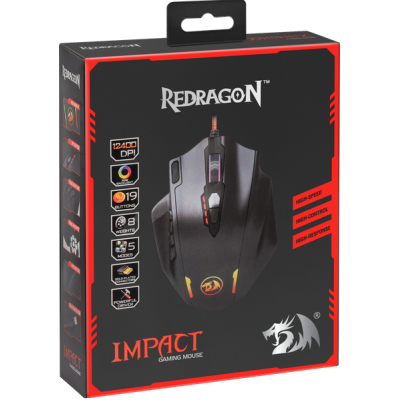Миша REDRAGON (78322) Impact RGB 19 кнопок 12400 dpi
