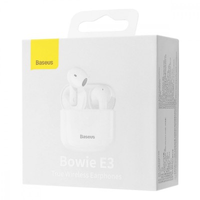 Бездротові Навушники Bluetooth BASEUS True Wireless Earphones Bowie E3 (NGTW080002) White Бездротові Навушники Bluetooth BASEUS True Wireless Earphones Bowie E3 (NGTW080002) White