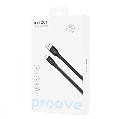 Кабель Proove Flat Out Lightning 2.4A (1m) (CCFO20001102) White