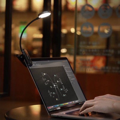 LED Лампа для Дому Baseus Comfort Reading Mini Clip (Dark Gray)(DGRAD-0G)