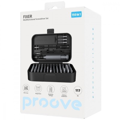 Багатофункціональний набір викруток Proove Fixer 150in1 (MTSF15000001) Black Багатофункціональний набір викруток Proove Fixer 150in1 (MTSF15000001) Black